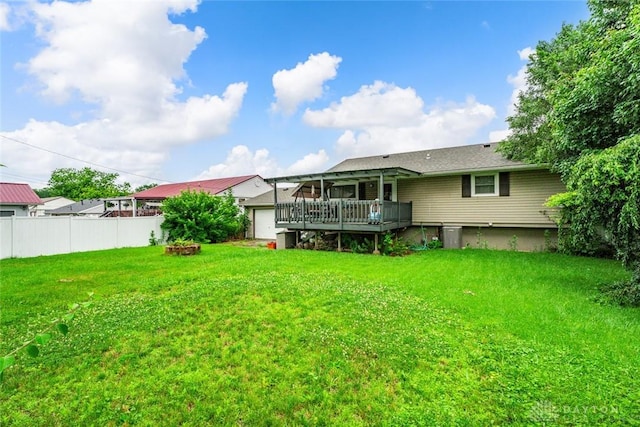 1227 Fyffe Ave, New Carlisle, OH 45344 - rear view of house with a wooden deck