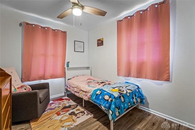 1227 Fyffe Ave, New Carlisle, OH 45344 - bedroom featuring wood finished floors and ceiling fan