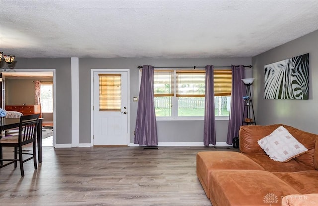 1221 Highview Dr, Fairborn, OH 45324 - living room featuring wood finished floors and a textured ceiling