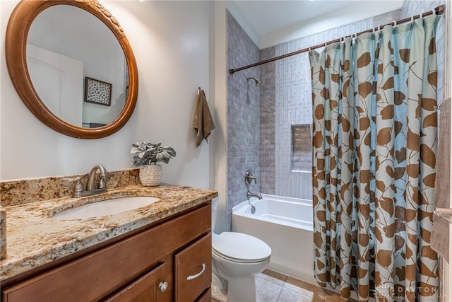 1590 Fairground Rd, Xenia, OH 45385 - full bath with vanity, shower / bath combination with curtain, and tile patterned floors