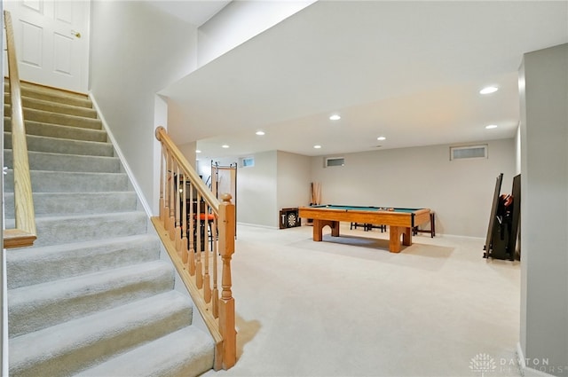 2435 Forest Oaks Dr, Beavercreek, OH 45431 - game room featuring recessed lighting, billiards table, and carpet
