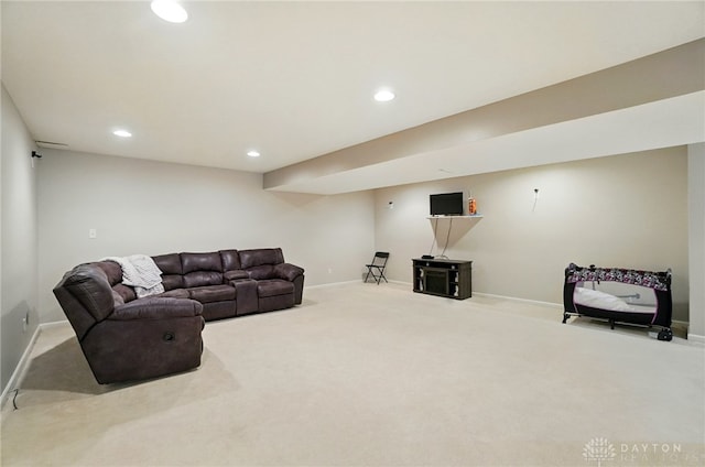 2435 Forest Oaks Dr, Beavercreek, OH 45431 - carpeted living room featuring recessed lighting