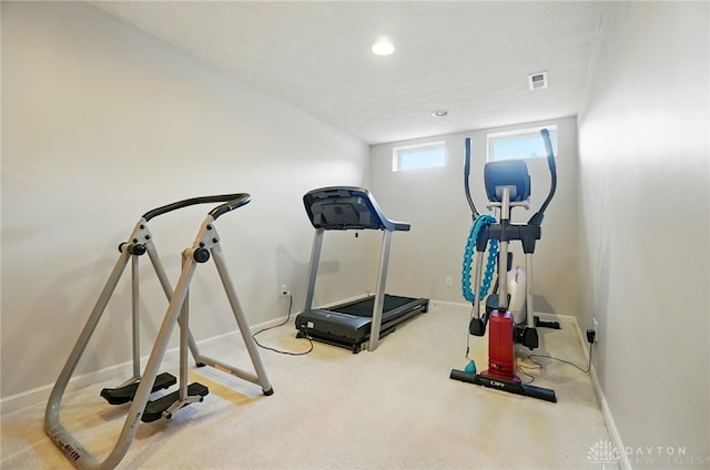 2435 Forest Oaks Dr, Beavercreek, OH 45431 - exercise room with recessed lighting and carpet