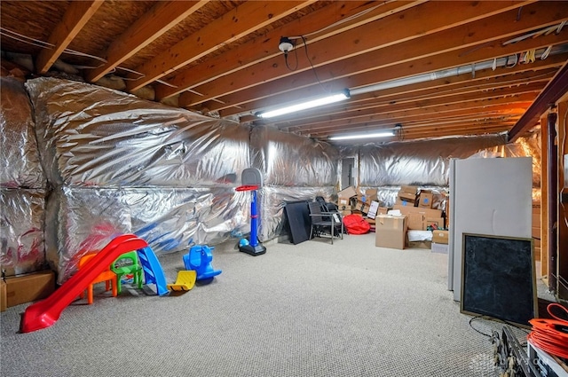 2435 Forest Oaks Dr, Beavercreek, OH 45431 - unfinished basement with carpet floors