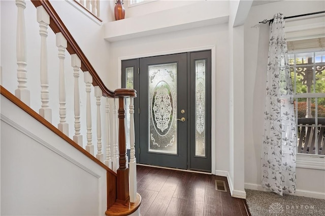 395 Victoria Pl, Waynesville, OH 45068 - foyer entrance featuring wood finished floors and stairway