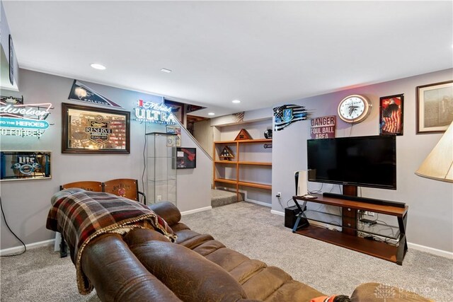 395 Victoria Pl, Waynesville, OH 45068 - living room with carpet flooring and recessed lighting