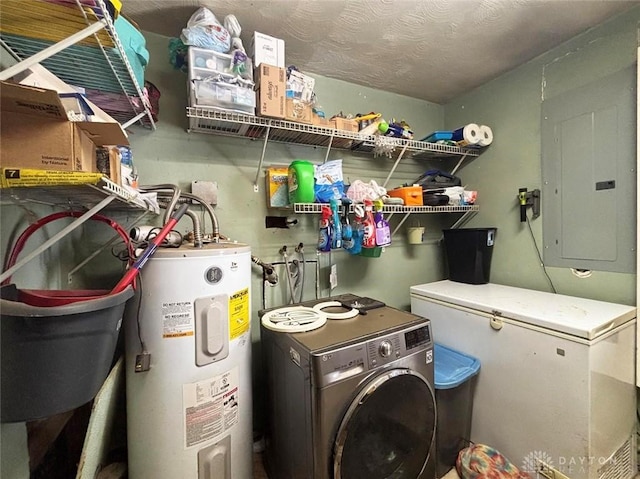 191 Ardmore Dr, Cedarville, OH 45314 - laundry area featuring washer / dryer, water heater, and electric panel