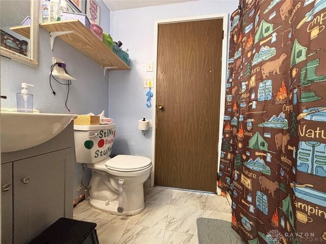 191 Ardmore Dr, Cedarville, OH 45314 - bathroom with marble finish flooring and vanity