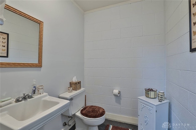 11 Peterson Pl, Wilmington, OH 45177 - half bath with a sink and crown molding