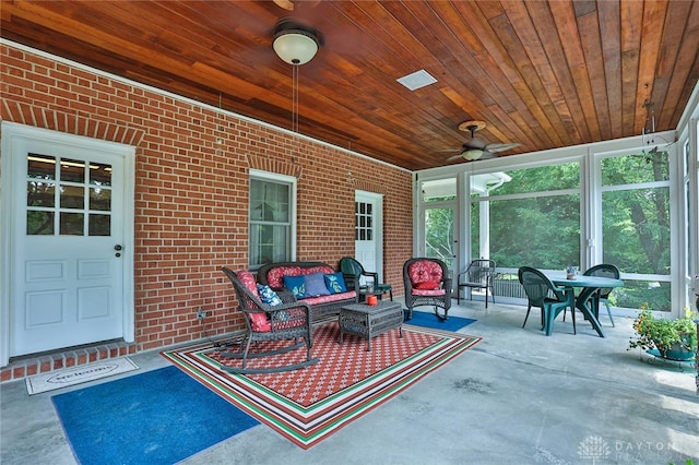 11 Peterson Pl, Wilmington, OH 45177 - view of patio with an outdoor living space and a ceiling fan