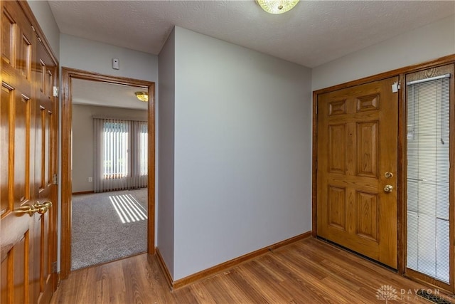 7135 Salem Crossing Pl, Englewood, OH 45322 - foyer entrance featuring light wood-type flooring and a textured ceiling