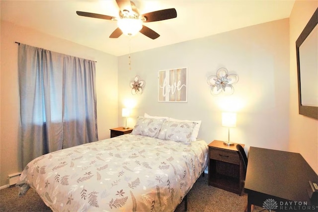 4646 Wayne Meadows Cir Unit 4640, Dayton, OH 45424 - bedroom with carpet floors, ceiling fan, and baseboard heating