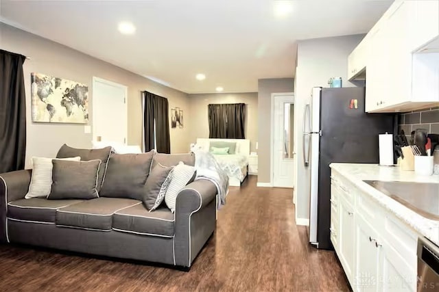 4646 Wayne Meadows Cir Unit 4640, Dayton, OH 45424 - living area with dark wood-style floors and recessed lighting