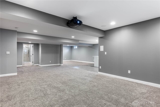225 Woodstream Dr, Springboro, OH 45066 - finished basement with carpet flooring and recessed lighting