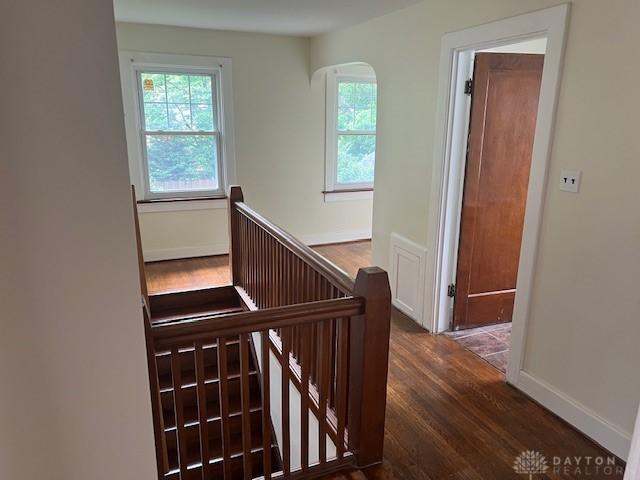 417 Sandalwood Dr, Dayton, OH 45405 - stairway with wood finished floors and plenty of natural light