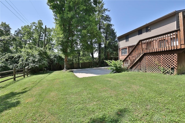 798 Carini Ln, Cincinnati, OH 45218 - view of yard featuring a deck and stairway