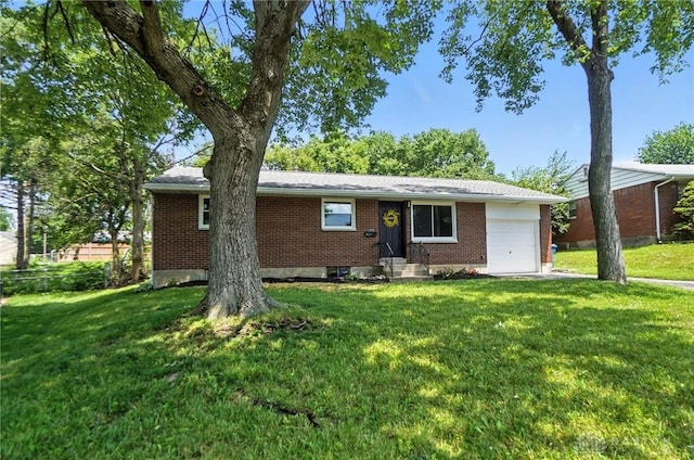 1378 Standish Ave, Riverside, OH 45432 - ranch-style house featuring brick siding, a garage, entry steps, and a front yard