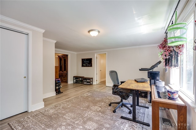 541 E Main St, Xenia, OH 45385 - office area with wood finished floors, plenty of natural light, and ornamental molding