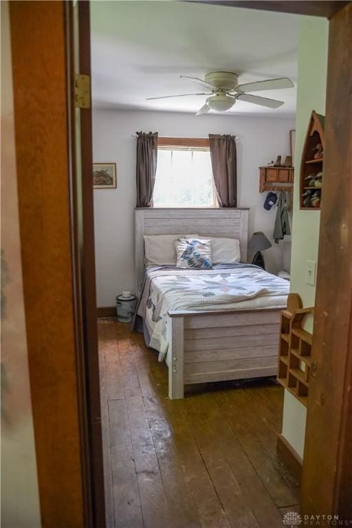 4741 Wolverton Rd, Eaton, OH 45320 - bedroom featuring dark wood-type flooring and a ceiling fan