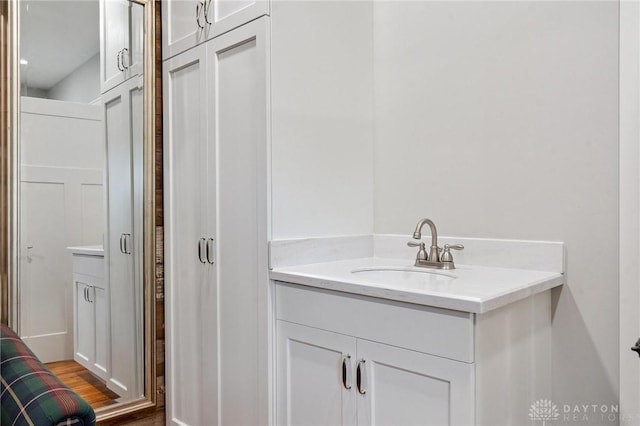 69 Bridge St, Cedarville Twp, OH 45314 - bathroom featuring vanity and wood finished floors