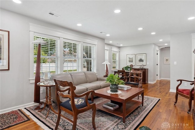 69 Bridge St, Cedarville Twp, OH 45314 - living room featuring hardwood / wood-style floors and recessed lighting