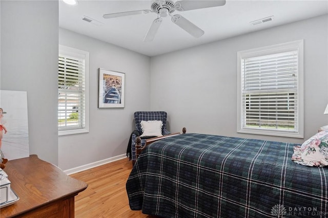69 Bridge St, Cedarville Twp, OH 45314 - bedroom featuring light wood-style floors and ceiling fan