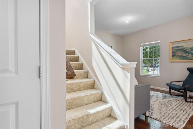 1681 S Branch Rd, Clearcreek Twp, OH 45458 - stairway featuring wood finished floors and baseboards