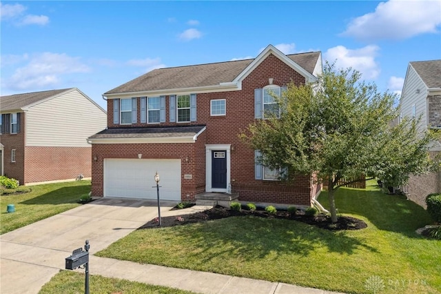 1681 S Branch Rd, Clearcreek Twp, OH 45458 - view of front of property with brick siding, a front lawn, and driveway