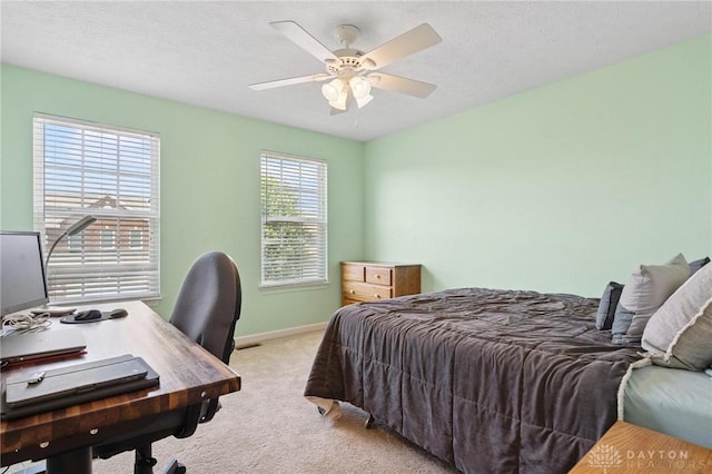 1681 S Branch Rd, Clearcreek Twp, OH 45458 - bedroom featuring light colored carpet, a desk, and a ceiling fan