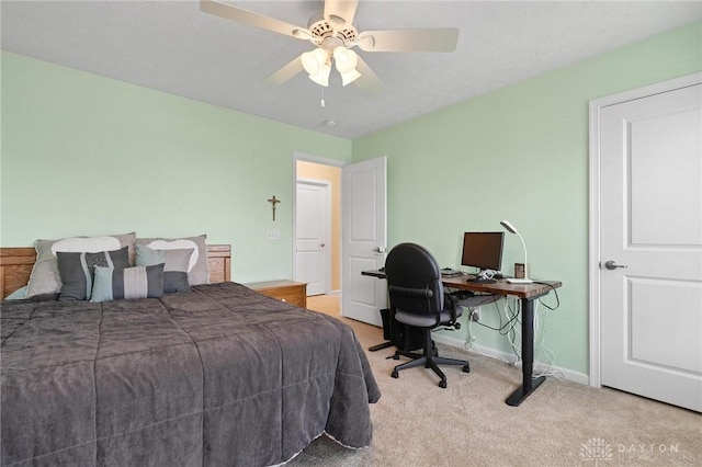 1681 S Branch Rd, Clearcreek Twp, OH 45458 - carpeted bedroom featuring a ceiling fan and an office area