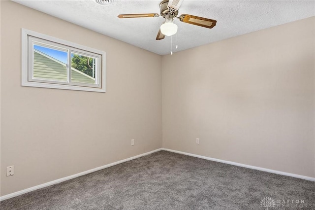 442 Kirkwood Dr, Fairborn, OH 45324 - spare room with carpet flooring, a textured ceiling, and ceiling fan