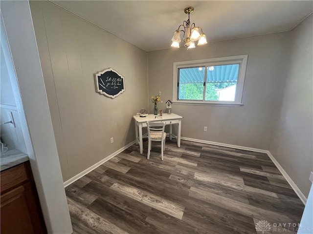 507 Broadway St, Washington Court Hous, OH 43160 - dining room featuring dark wood finished floors and a chandelier