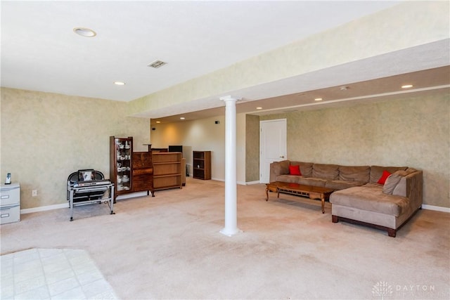 24 Dinsley Pl, Springboro, OH 45066 - living room featuring recessed lighting and carpet