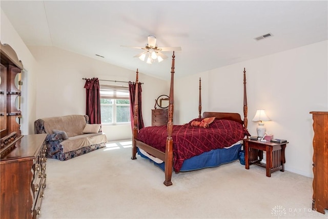 24 Dinsley Pl, Springboro, OH 45066 - carpeted bedroom with vaulted ceiling and ceiling fan