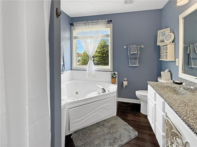 1207 Durbin Ter, Maineville, OH 45039 - full bathroom featuring vanity, a jetted tub, and wood finished floors