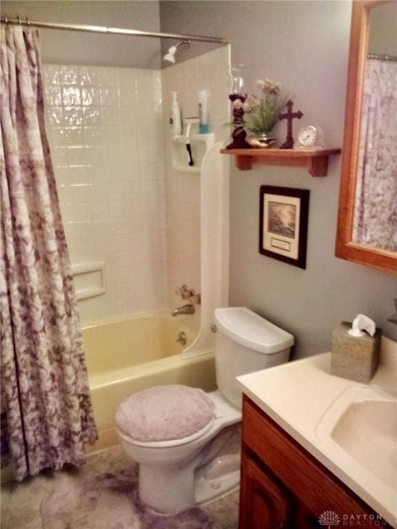 34 William St, West Carrollton, OH 45449 - full bathroom with vanity and shower / tub combo with curtain
