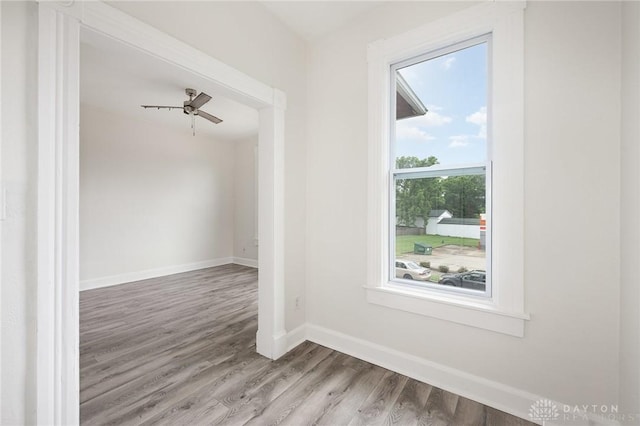36 Leaman St, Xenia, OH 45385 - unfurnished room featuring wood finished floors and ceiling fan