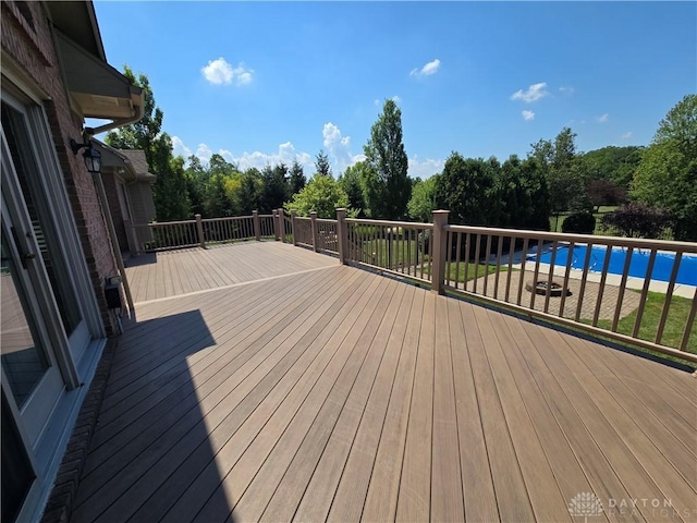 1962 Fountain View Dr, Dayton, OH 45414 - wooden terrace featuring view of wooded area
