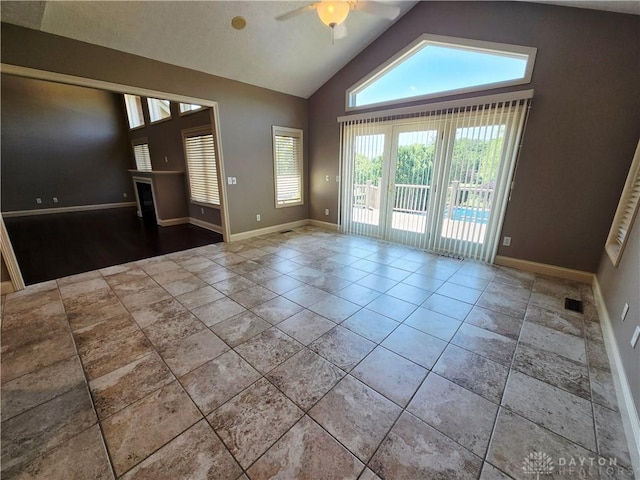 1962 Fountain View Dr, Dayton, OH 45414 - spare room with ceiling fan and high vaulted ceiling