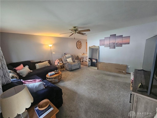 103 N Taylor St Unit 101, Farmersville, OH 45325 - carpeted living area featuring a ceiling fan