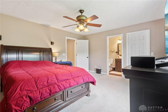 4307 Dobbin Cir, Dayton, OH 45424 - bedroom featuring carpet floors, connected bathroom, and a ceiling fan