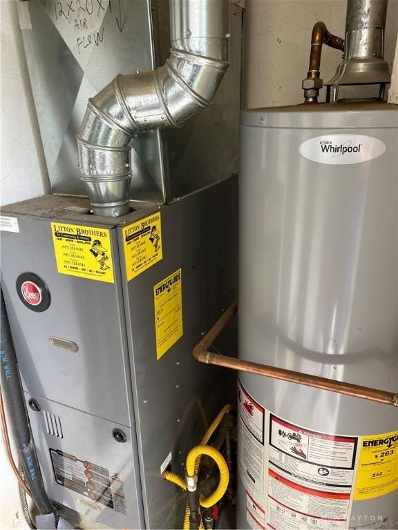 4051 Crest Dr, Dayton, OH 45416 - utilities with water heater and heating unit