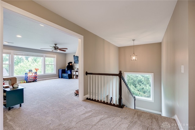 7949 Bending Willow Ct, Clearcreek Twp, OH 45068 - hallway with carpet and an upstairs landing