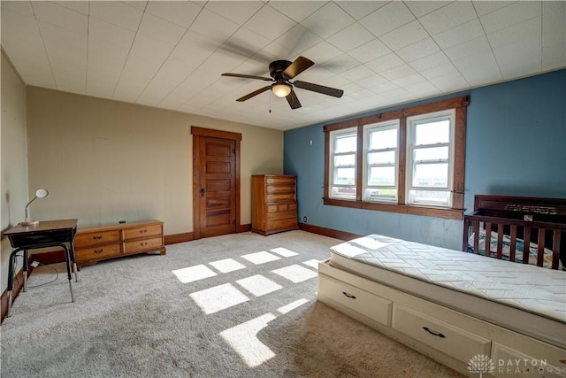 513 S High St, Arcanum, OH 45304 - bedroom featuring light carpet and ceiling fan