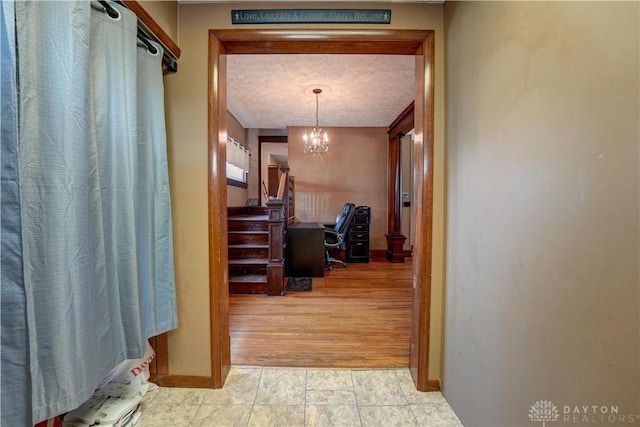 513 S High St, Arcanum, OH 45304 - hall featuring a chandelier and an office area