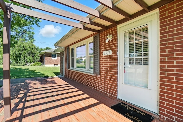 4513 Hannah Dr, Middletown, OH 45044 - wooden deck with a pergola and a yard