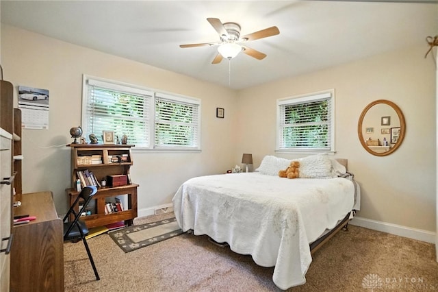 4513 Hannah Dr, Middletown, OH 45044 - carpeted bedroom featuring baseboards and ceiling fan