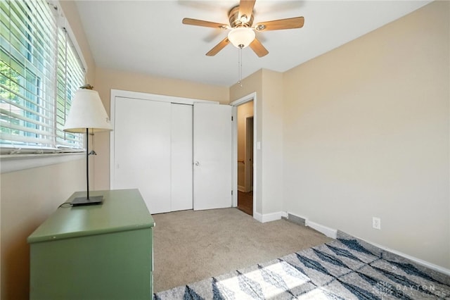 4513 Hannah Dr, Middletown, OH 45044 - unfurnished bedroom with carpet, a closet, and ceiling fan