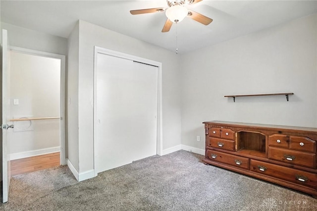 4513 Hannah Dr, Middletown, OH 45044 - unfurnished bedroom with carpet floors, a closet, and ceiling fan
