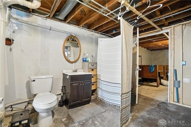 4513 Hannah Dr, Middletown, OH 45044 - full bath featuring vanity and concrete floors